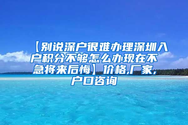 【别说深户很难办理深圳入户积分不够怎么办现在不急将来后悔】价格,厂家,户口咨询