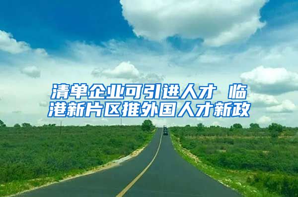 清单企业可引进人才 临港新片区推外国人才新政