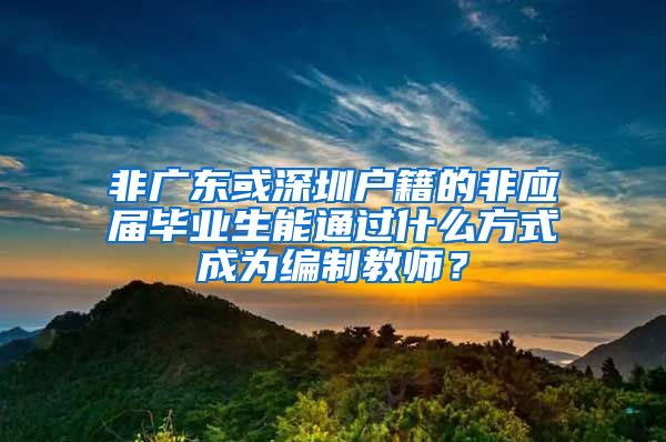 非广东或深圳户籍的非应届毕业生能通过什么方式成为编制教师？