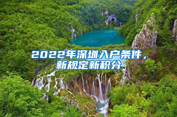 2022年深圳入户条件，新规定新积分