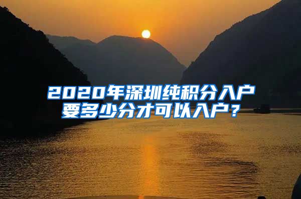 2020年深圳纯积分入户要多少分才可以入户？