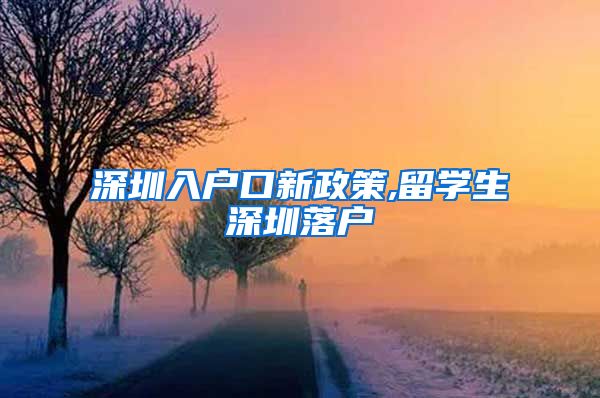 深圳入户口新政策,留学生深圳落户