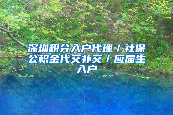 深圳积分入户代理／社保公积金代交补交／应届生入户