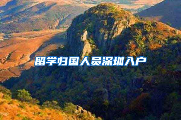 留学归国人员深圳入户