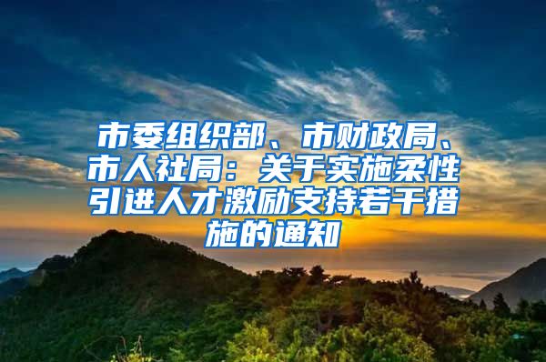 市委组织部、市财政局、市人社局：关于实施柔性引进人才激励支持若干措施的通知