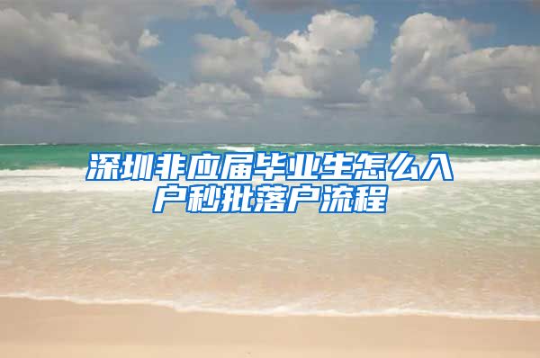 深圳非应届毕业生怎么入户秒批落户流程