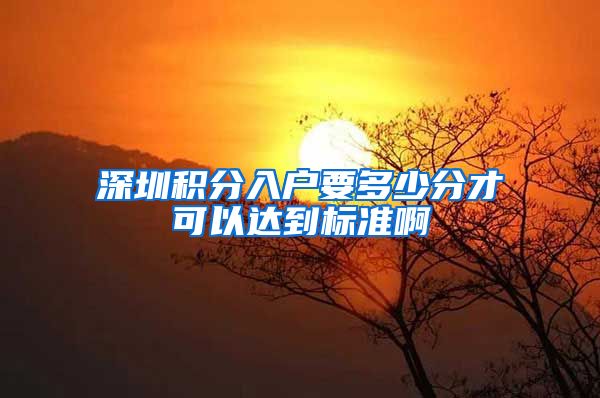 深圳积分入户要多少分才可以达到标准啊