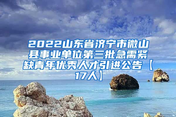 2022山东省济宁市微山县事业单位第三批急需紧缺青年优秀人才引进公告【17人】