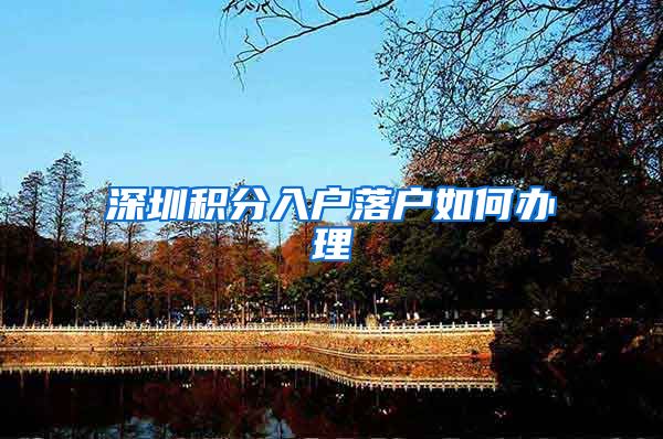 深圳积分入户落户如何办理