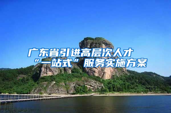 广东省引进高层次人才“一站式”服务实施方案