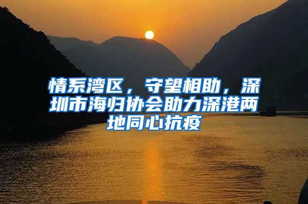 情系湾区，守望相助，深圳市海归协会助力深港两地同心抗疫