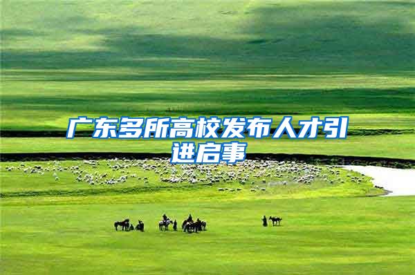 广东多所高校发布人才引进启事