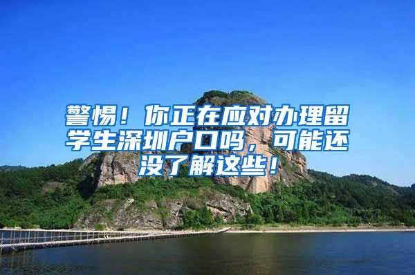 警惕！你正在应对办理留学生深圳户口吗，可能还没了解这些！