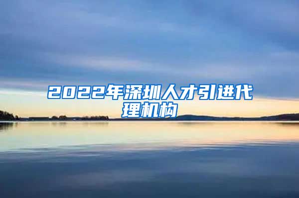 2022年深圳人才引进代理机构