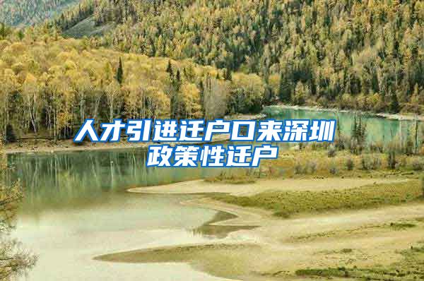 人才引进迁户口来深圳 政策性迁户