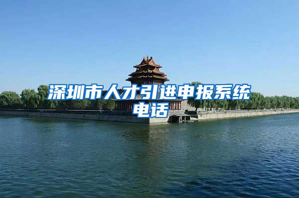 深圳市人才引进申报系统电话