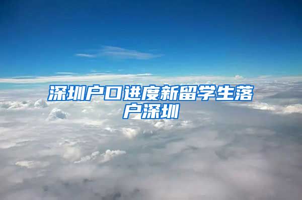 深圳户口进度新留学生落户深圳