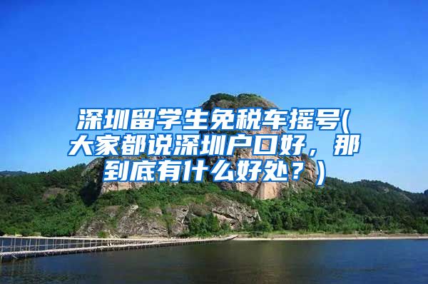 深圳留学生免税车摇号(大家都说深圳户口好，那到底有什么好处？)