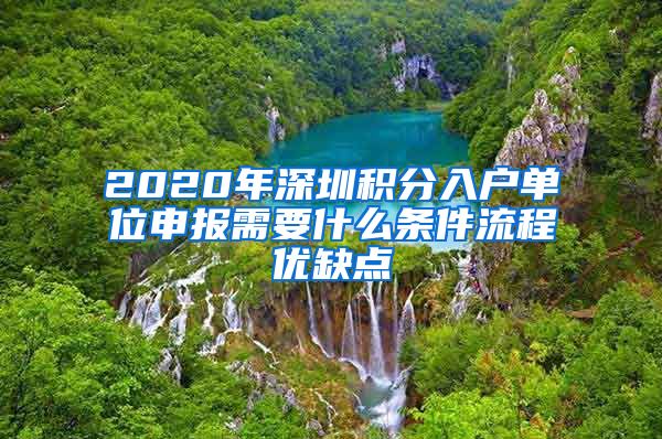 2020年深圳积分入户单位申报需要什么条件流程优缺点