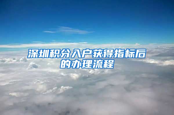 深圳积分入户获得指标后的办理流程