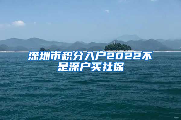 深圳市积分入户2022不是深户买社保