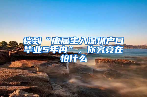 谈到“应届生入深圳户口毕业5年内”，你究竟在怕什么