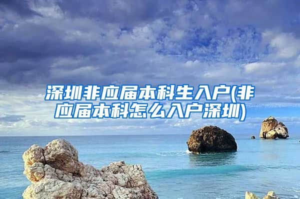 深圳非应届本科生入户(非应届本科怎么入户深圳)