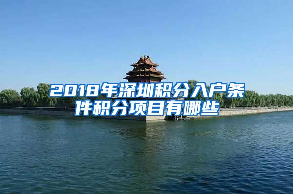 2018年深圳积分入户条件积分项目有哪些