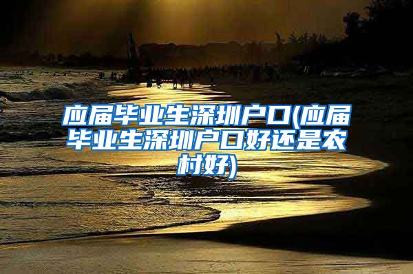 应届毕业生深圳户口(应届毕业生深圳户口好还是农村好)
