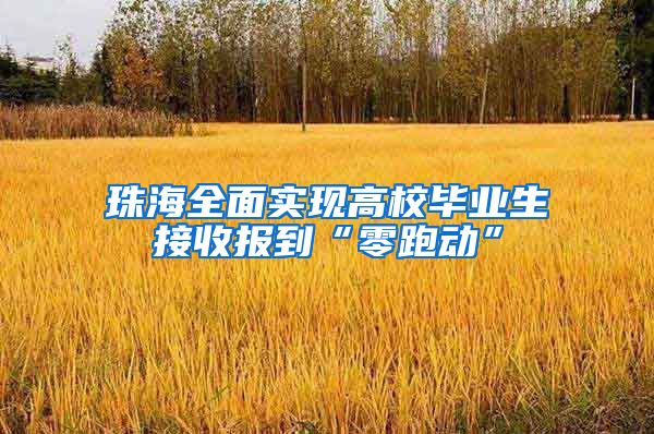 珠海全面实现高校毕业生接收报到“零跑动”