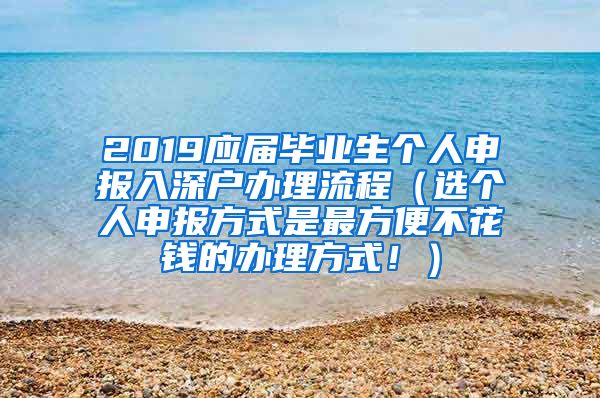 2019应届毕业生个人申报入深户办理流程（选个人申报方式是最方便不花钱的办理方式！）