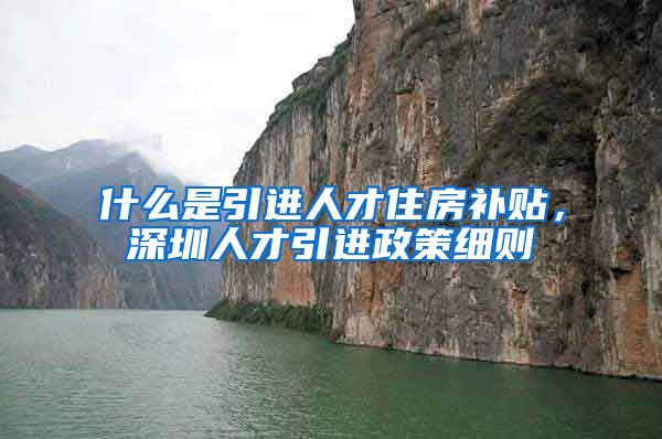 什么是引进人才住房补贴，深圳人才引进政策细则