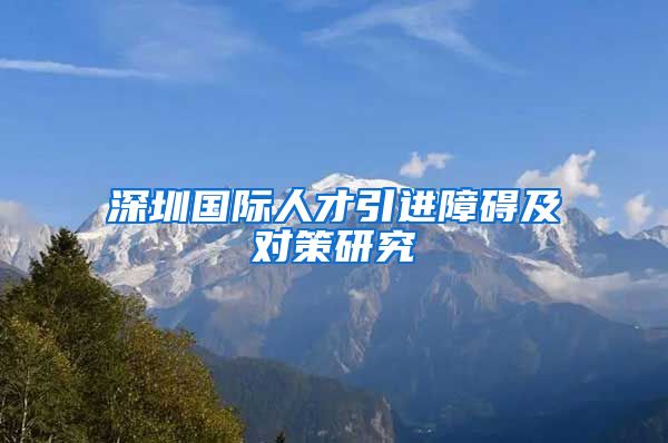深圳国际人才引进障碍及对策研究