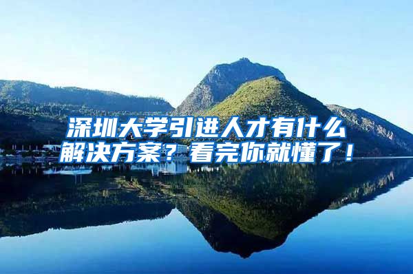 深圳大学引进人才有什么解决方案？看完你就懂了！