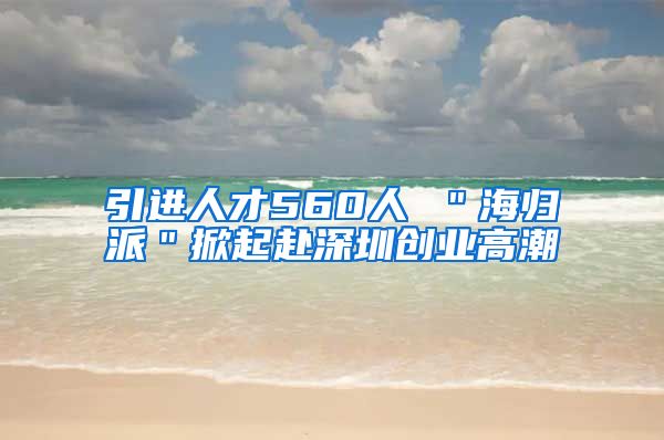 引进人才560人 ＂海归派＂掀起赴深圳创业高潮