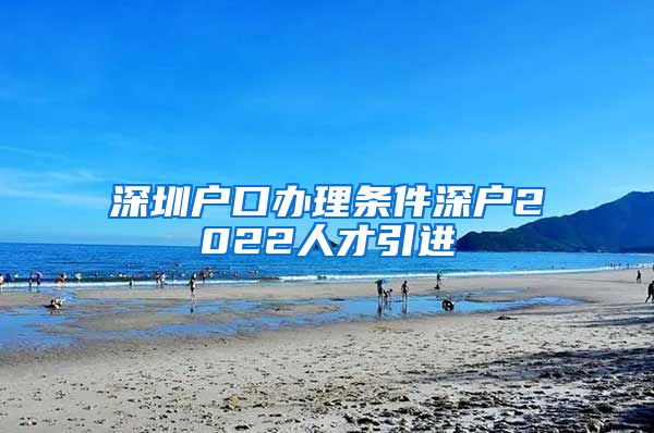 深圳户口办理条件深户2022人才引进