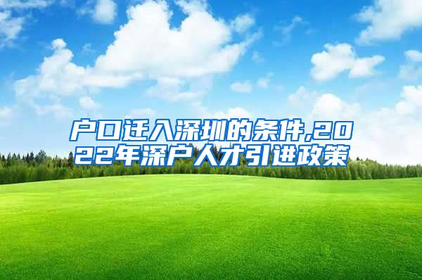户口迁入深圳的条件,2022年深户人才引进政策