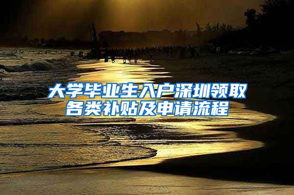 大学毕业生入户深圳领取各类补贴及申请流程