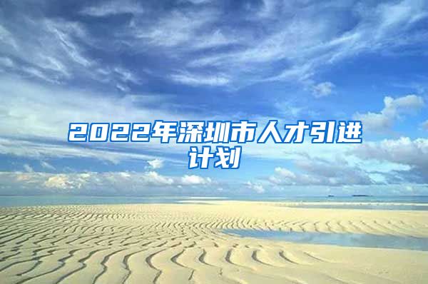 2022年深圳市人才引进计划