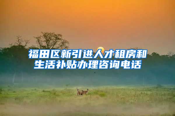 福田区新引进人才租房和生活补贴办理咨询电话