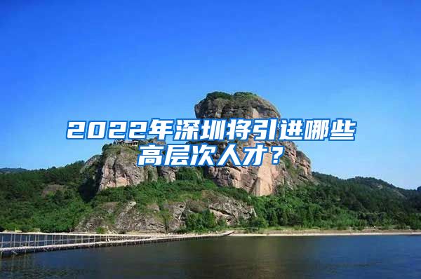 2022年深圳将引进哪些高层次人才？