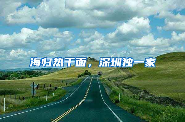 海归热干面，深圳独一家