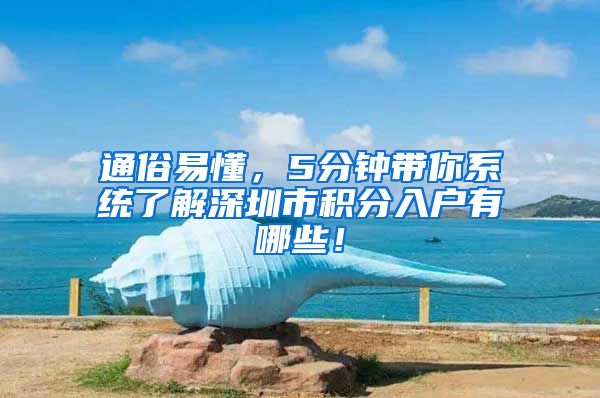 通俗易懂，5分钟带你系统了解深圳市积分入户有哪些！