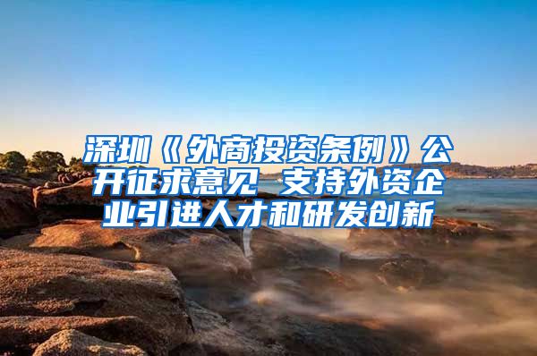 深圳《外商投资条例》公开征求意见 支持外资企业引进人才和研发创新