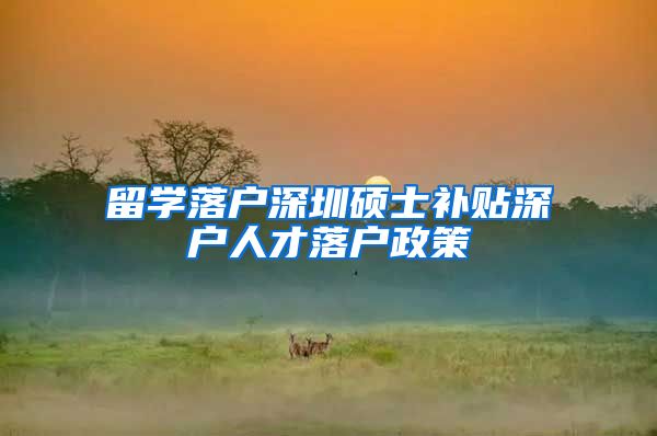 留学落户深圳硕士补贴深户人才落户政策