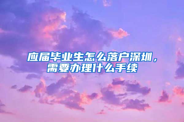 应届毕业生怎么落户深圳，需要办理什么手续