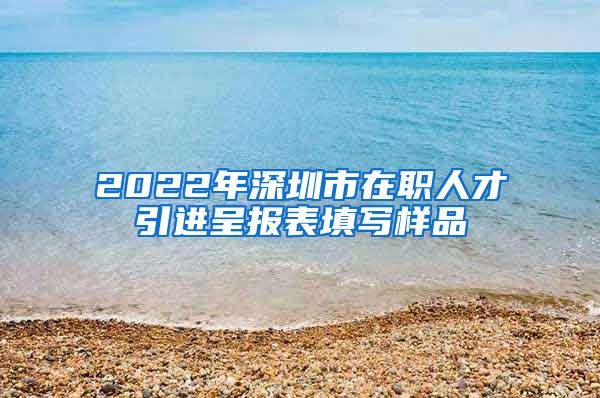 2022年深圳市在职人才引进呈报表填写样品