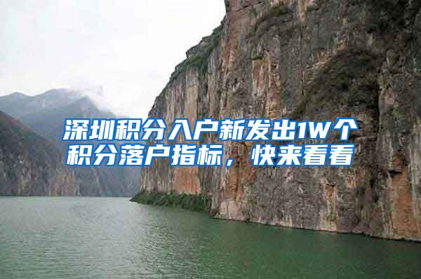 深圳积分入户新发出1W个积分落户指标，快来看看