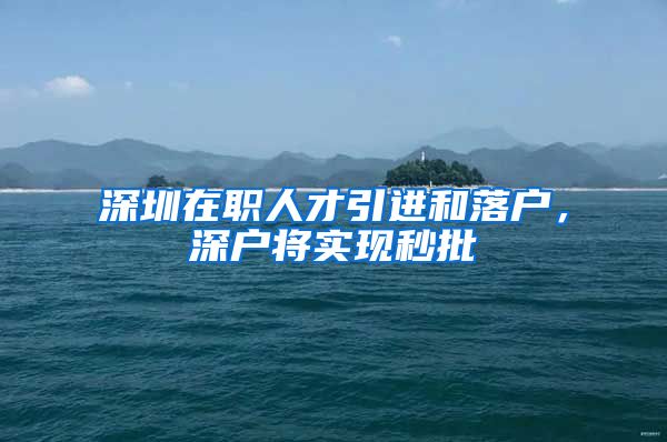 深圳在职人才引进和落户，深户将实现秒批