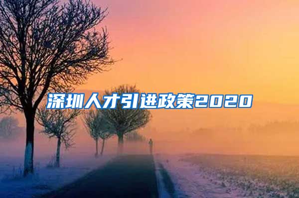 深圳人才引进政策2020